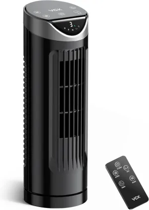 Tower Fan for Bedroom, 26 dB Quiet Bladeless Fan with Remote, LED Display, 9 Speeds, 1-8H Timer, Personal Desk Fan 90 Oscillating Fans for Indoors, 13 Inch Portable Table Fan for Room, Home, Office Desktop fan with humidification feature