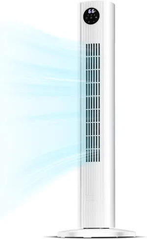 Tower Fan for Bedroom, Standing Bladeless Fan that Blows Cold Air for Home, 85 Oscillating Quiet Cooling Floor Fans with Remote, 12H Timer, 23ft/s Velocity, 3 Speeds, 4 Modes, 36 inch (White) Tower bladeless fan for modern homes