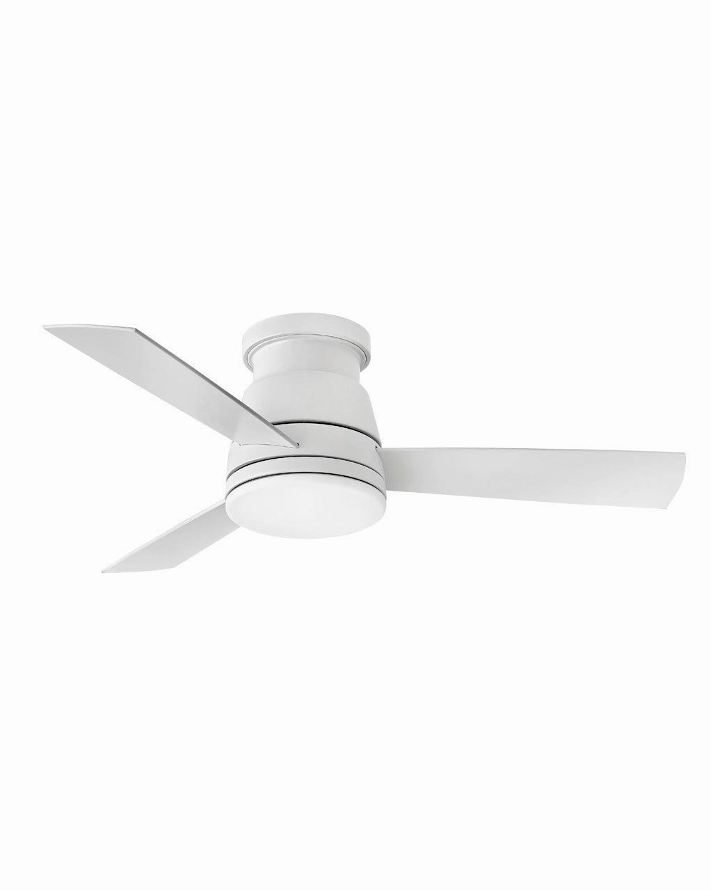 Trey 44"Ceiling Fan Matte White hugger fans for rooms with low ceilings
