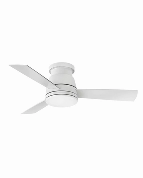 Trey 44"Ceiling Fan Matte White hugger fans for rooms with low ceilings