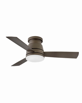 Trey 44"Ceiling Fan Metallic Matte Bronze hugger fans for rooms with low ceilings