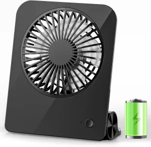 TriPole Desk Fan Small Portable Fan 2000 mAh Rechargeable Battery Ultra Quiet 4.5 Inch Mini Travel Fan with 180 Tilt Folding and 3 Speeds Adjustable for Home Office Desktop Black USB desktop fan for workspace