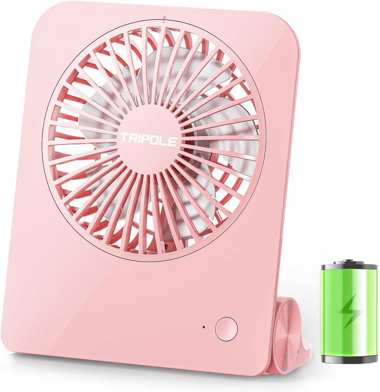 TriPole Desk Fan Small Portable Fan 2000 mAh Rechargeable Battery Ultra Quiet 4.5 Inch Mini Travel Fan with 180 Tilt Folding and 3 Speeds Adjustable for Home Office Desktop Pink USB desktop fan for workspace