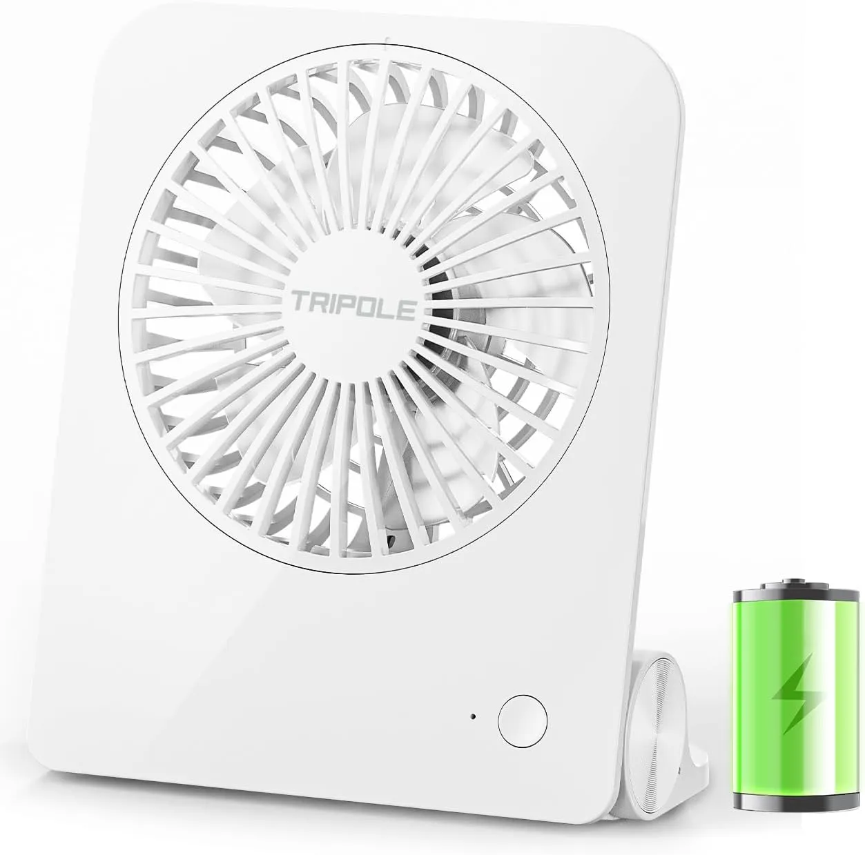 TriPole Desk Fan Small Portable Fan 2000 mAh Rechargeable Battery Ultra Quiet 4.5 Inch Mini Travel Fan with 180 Tilt Folding and 3 Speeds Adjustable for Home Office Desktop White USB desktop fan for workspace