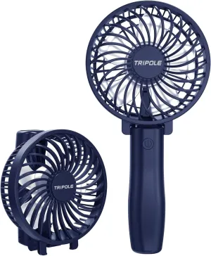 TriPole Handheld Fan Foldable Mini Portable Fan, 3 Speeds Small Personal Rechargeable USB Desk Fans, Powerful Hand Held Fans Battery Operated for Travel Outdoor Beach Makeup, Navy Blue, 4.2 Cover Mini handheld fan for personal cooling