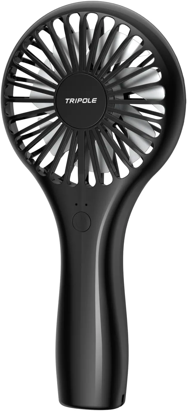 TriPole Handheld Mini Fan Battery Operated Small Personal Portable Fans Speed Adjustable USB Rechargeable Fan for Kids Girls Women Men Home Office Indoor Outdoor Travelling, Black Mini handheld fan for personal cooling