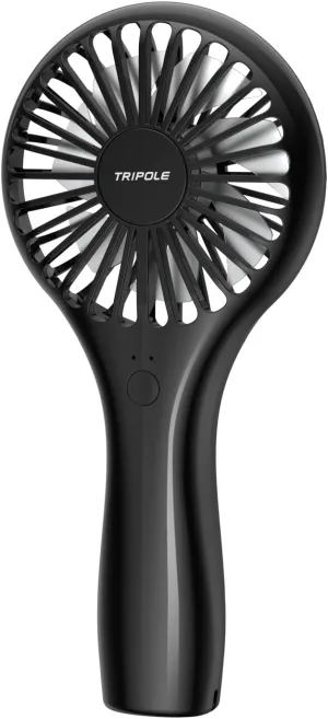 TriPole Handheld Mini Fan Battery Operated Small Personal Portable Fans Speed Adjustable USB Rechargeable Fan for Kids Girls Women Men Home Office Indoor Outdoor Travelling, Black Mini handheld fan for personal cooling