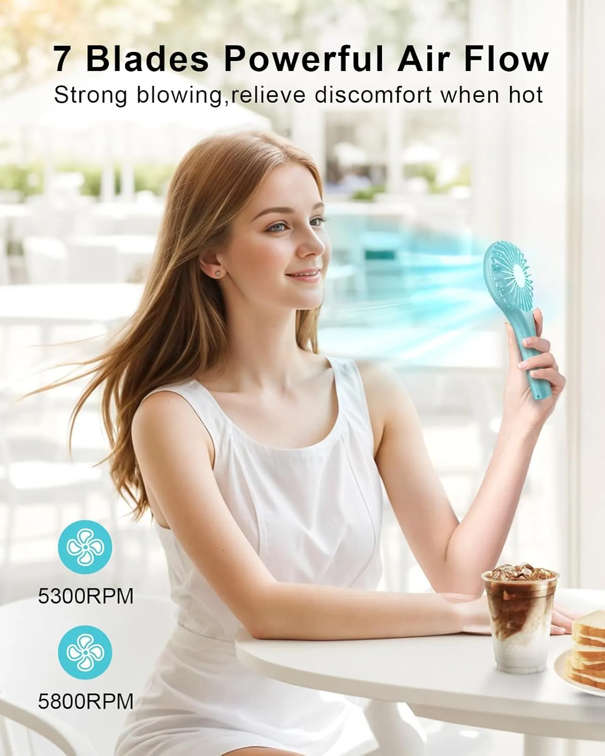 TriPole Mini Handheld Fan Battery Operated Small Personal Portable Fans Speed Adjustable USB Rechargeable Fans Cute Design Powerful Eyelash Fan for Stylish Kids Girls Women Men Indoor Outdoor Travel