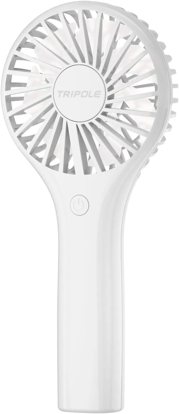 TriPole Mini Handheld Fan Portabble Personal Fan with 3 Speeds, Powerful Battery Hand Held Fan for Travel Trip Outdoor Concerts, Cute Small Rechargeable Lash Fan for Makeup Skincare Drying, White Mini handheld fan for personal cooling