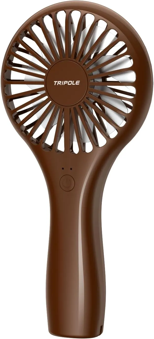 TriPole Mini Handheld Fan - Portable, Rechargeable Battery Operated, Personal Compact Size, Speed Adjustable, Small Eyelash Fan for Kids Women Summer Outdoor Travel Trip Concerts, Brown Mini handheld fan for personal cooling