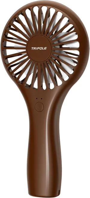 TriPole Mini Handheld Fan - Portable, Rechargeable Battery Operated, Personal Compact Size, Speed Adjustable, Small Eyelash Fan for Kids Women Summer Outdoor Travel Trip Concerts, Brown Mini handheld fan for personal cooling