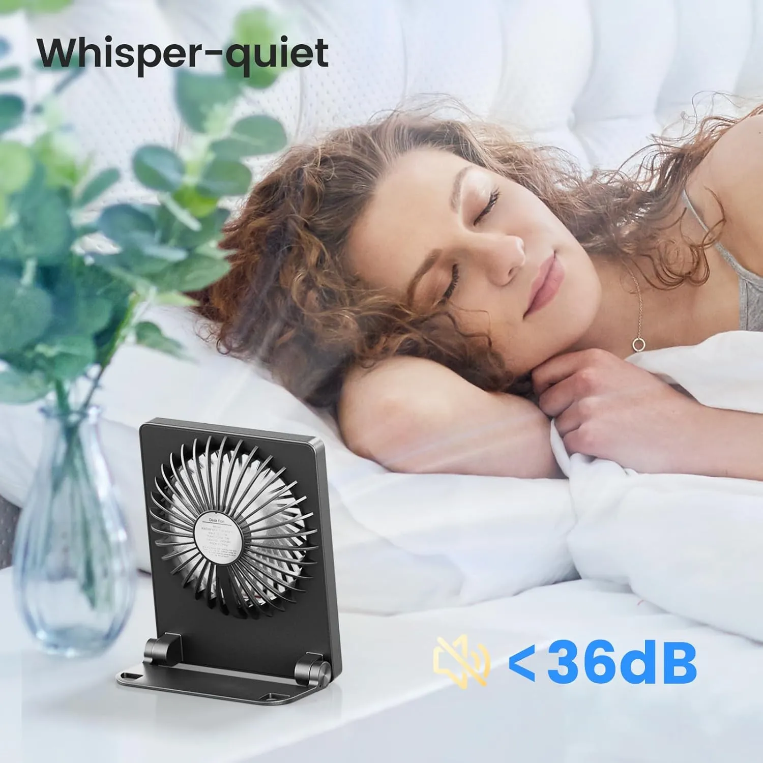 TriPole Mini Portable Desk Fan Rechargeable Ultra Quiet Small Fan 4.5 Inch Personal Travel Fan with 180 Tilt Folding and 3 Speeds Adjustable for Office Desktop Bedroom Black