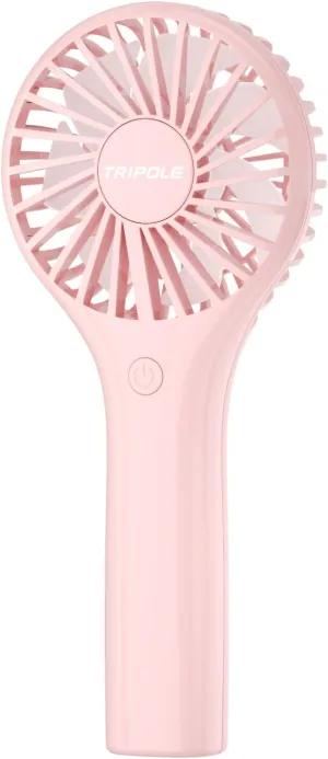 TriPole Portable Handheld Fan Mini Personal Fan 3 Speeds, Powerful Little Battery Hand Held Fans for Travel Trip Outdoor Concerts, Cute Small Rechargeable Lash Fans for Makeup Skincare Drying, Pink Mini handheld fan for personal cooling