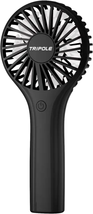 TriPole Portable Handheld Fan Mini Personal Fan with 3 Speeds, Powerful Little Battery Hand Held Fan for Travel Outdoor Concerts, Cute Small Rechargeable Lash Fan for Makeup Skincare Drying, Black Mini handheld fan for personal cooling