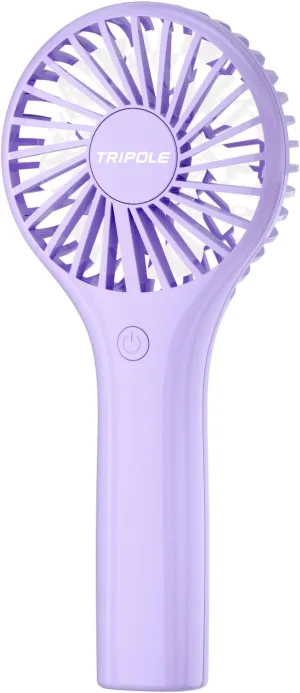 TriPole Portable Handheld Fan - Mini Personal with 3 Speeds, Powerful Little Battery Hand Held Fan for Travel Outdoor Concerts, Cute Small Rechargeable Lash Dryer for Makeup Skincare Drying, Purple Mini handheld fan for personal cooling