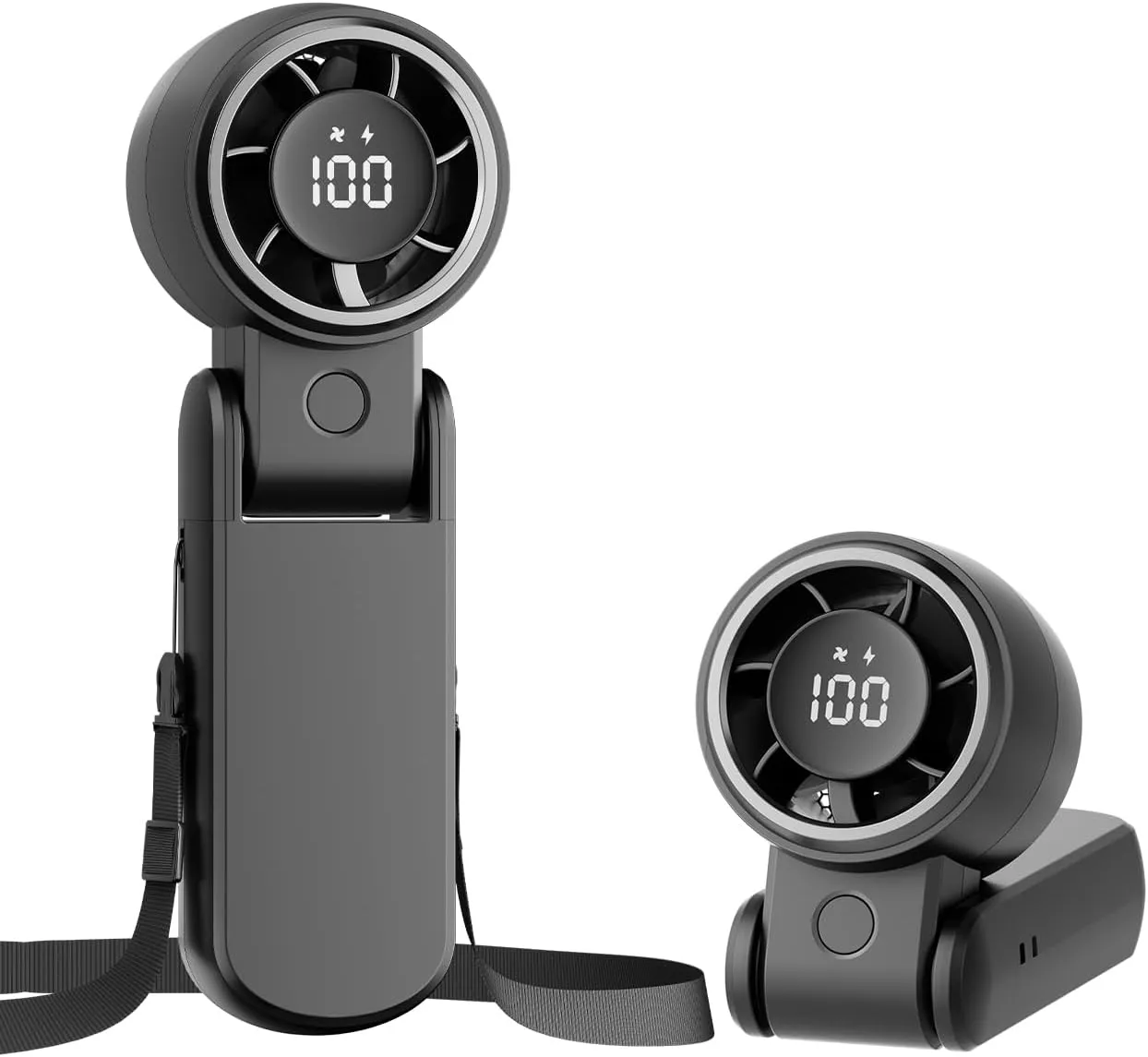 TriPole Portable Handheld Turbo Fan with Digital Display, 3-IN-1 Rechargeable Mini Travel Fan, Battery Operated, 190 Foldable for Desk & Neck, High Speed Personal Cooling Fans for Outdoor Trip Beach Mini handheld fan for personal cooling