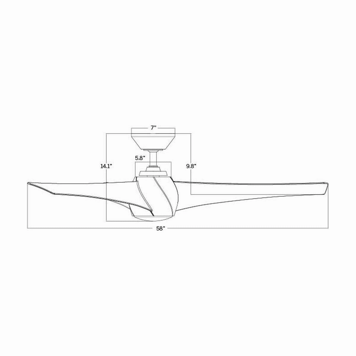 Twirl Indoor/Outdoor 3-Blade Smart Ceiling Fan 58" LED Light Kit and Remote Control