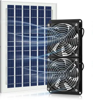 TXL Solar Exhaust Fan Boasts 15W Solar Panel, 2300RPM Silent Fan, and Protective Cover, Ideal for Ventilating and Cooling Chicken Coops, Dog Houses, Attics, and Cars Solar-powered car fan for ventilation