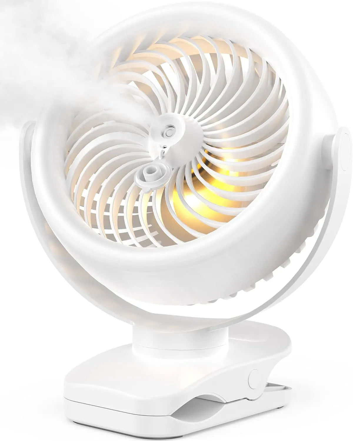 TYZU 7" Portable Cooling Misting Fan | 4000mAh Rechargeable Battery 130ml Tank Outdoor Clip-On | 4 Speeds   2 Modes For Camping/Stroller/Golf Cart/Patio 360-degree rotating fan for home use