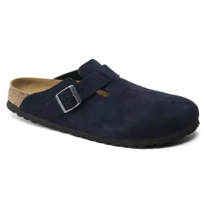 Unisex Boston Suede Leather Soft Footbed Clog Shoes - Regular Fit In Night