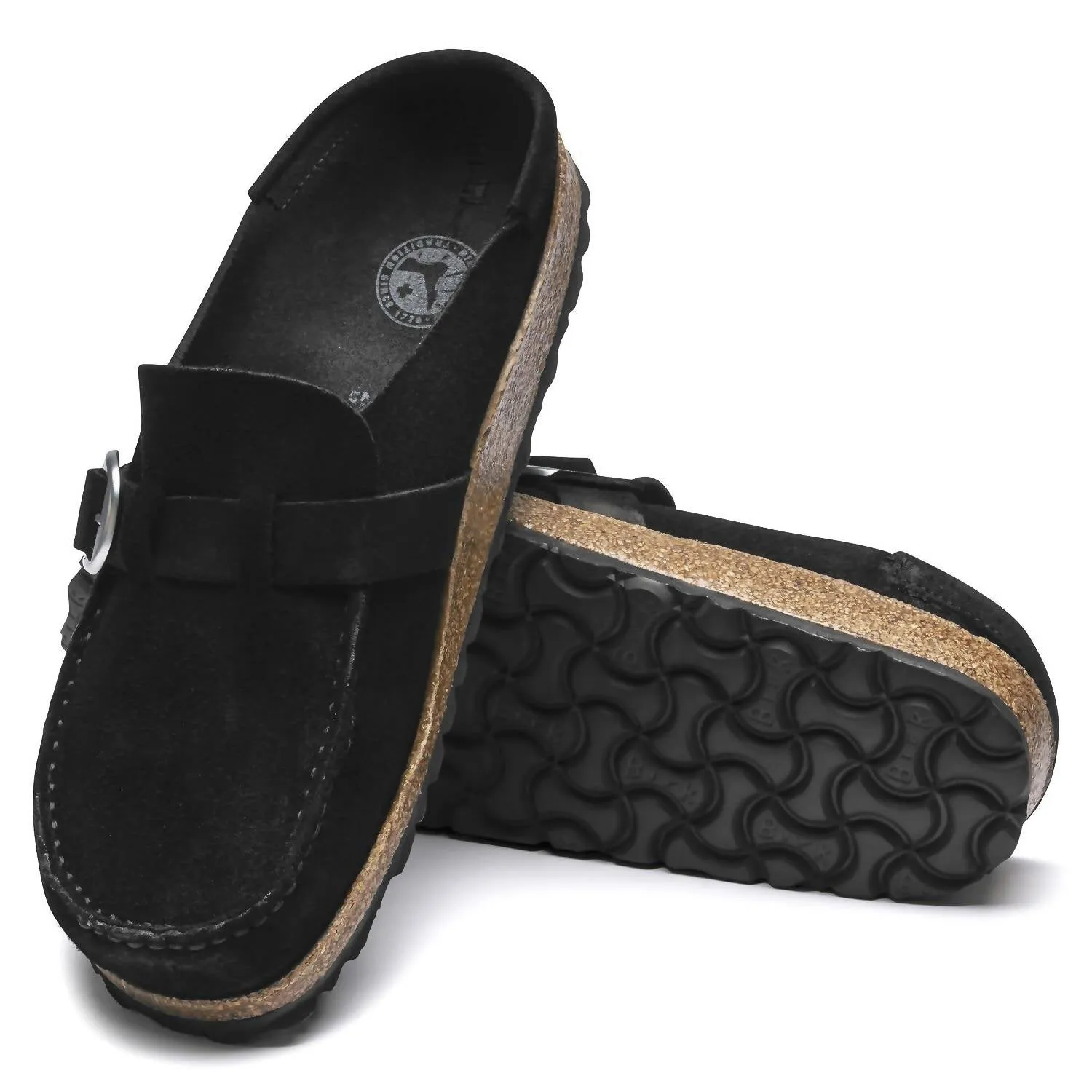 Unisex Buckley Suede Leather Clog - Narrow Width In Black