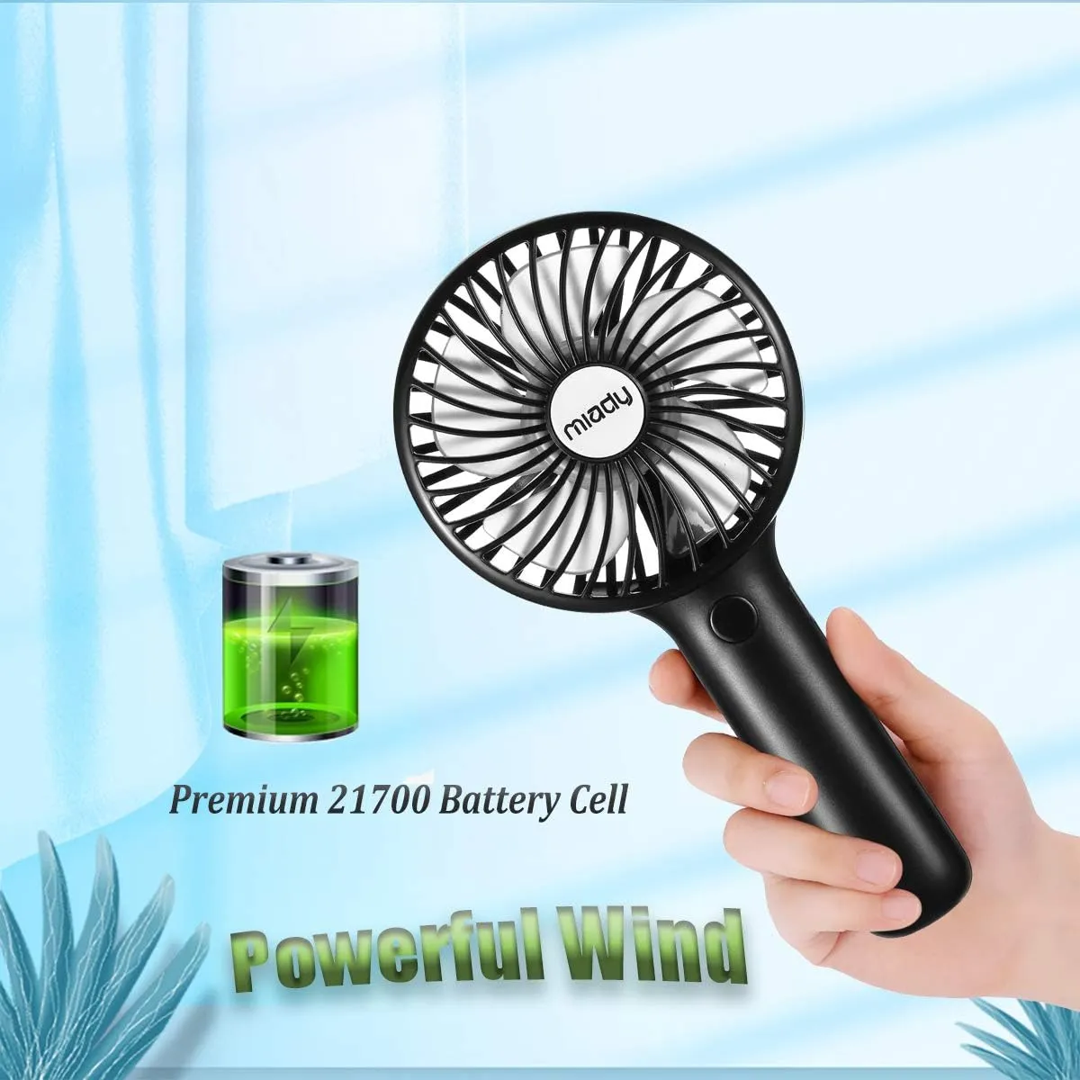 Upgraded 5000mAh Portable Handheld Fan 3 Speed Mini USB Strong Wind 7-20 Hours Runtime Personal Electric for Travel Office Outdoor