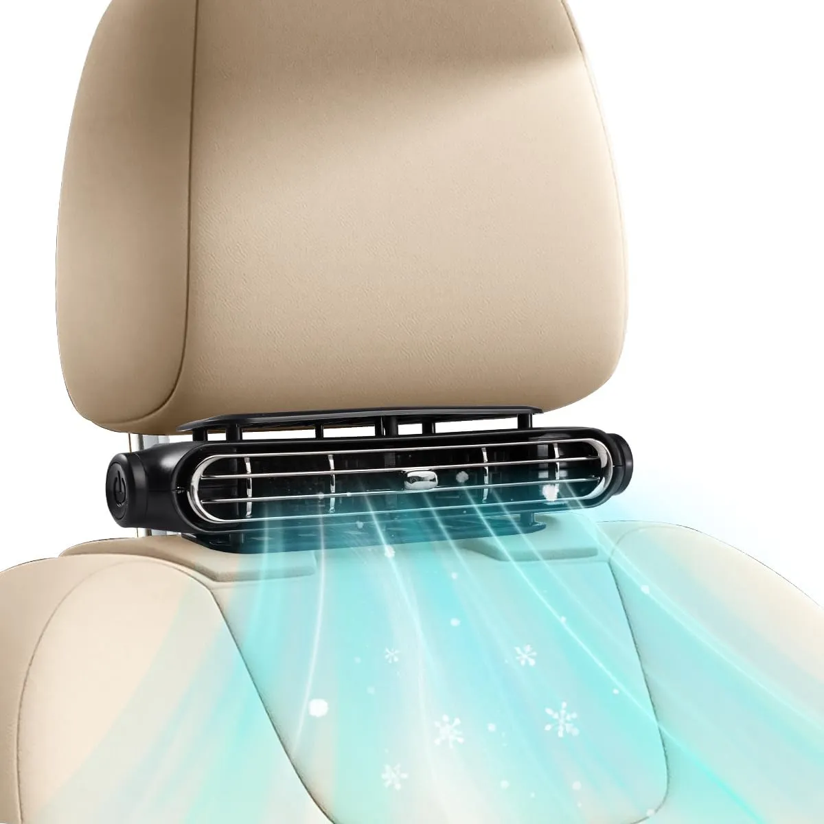 Usb Car Cooling Fans For Backseat, 2025 New Car Fan Kids Baby 3 Speeds Portable Neck Seat Fan, Air Circulation For All Vehicle Jeep Van Truck Rear-mounted fan for childrens safety