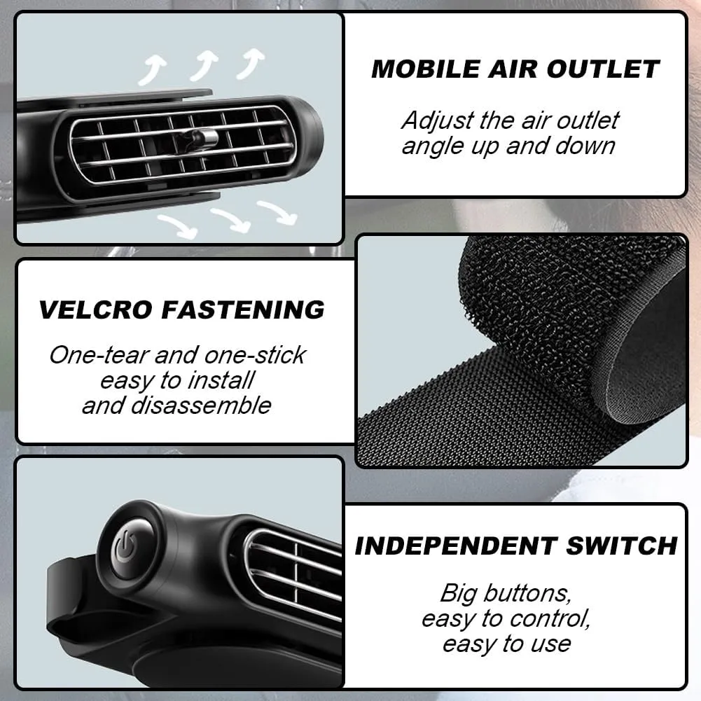 USB Car Cooling Fans for Backseat, Car Fans for Backseat for Kids with Adjustable Speed, Easy USB Charging, Car Fan That Blow Cold Air Front Seat, Ideal for Summer Travel(B black-usb)