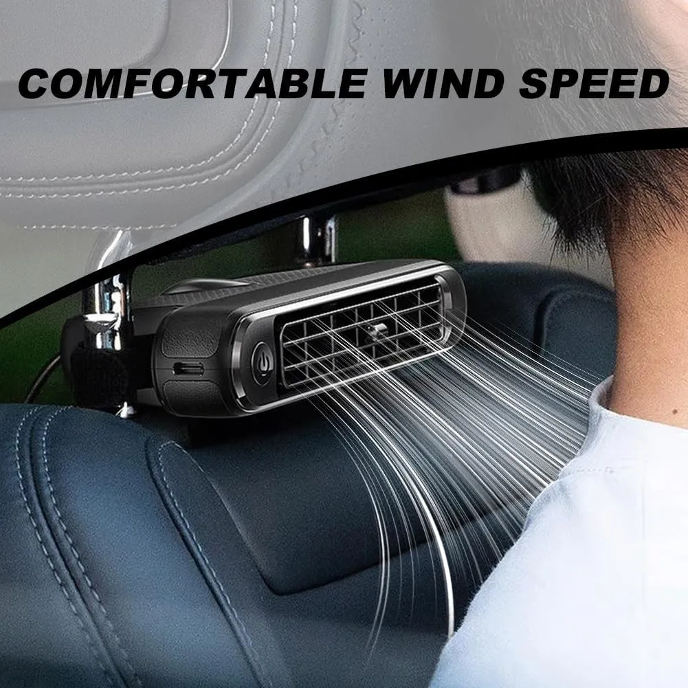 USB Car Cooling Fans for Backseat, Car Fans for Backseat for Kids with Adjustable Speed, Easy USB Charging, Car Fan That Blow Cold Air Front Seat, Ideal for Summer Travel(B black-usb)