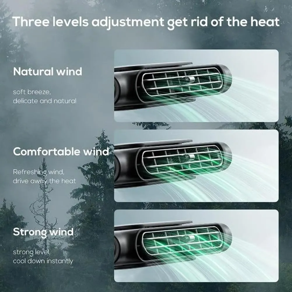 USB Car Cooling Fans for Backseat, Car Seat Fan USB Plug-in Dual Turbo High Wind Power Cars Interior Rear Pillow Cars Fan, Portable Mini 3 Speeds Cooling Fans for Back Seat, for All Vehicle(C-Wood)
