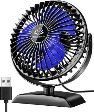 USB Desk Fan, Mini but Powerful, Portable with 3 Speeds, Quiet Table Personal Fan, 360 Rotate Coolness, Small for Home, Office, Bedroom, Desktop, Travel, USB Powered, Black USB desktop fan for workspace