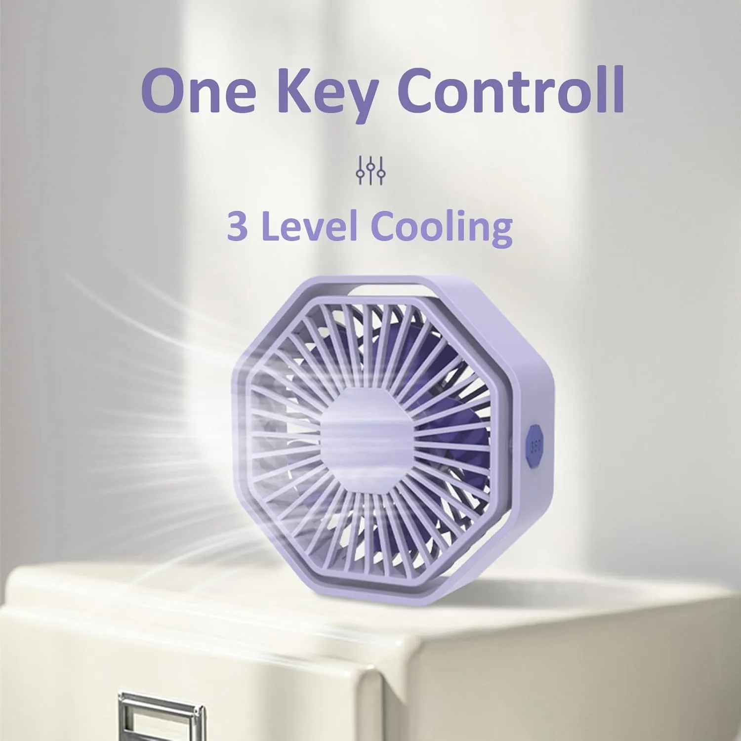 USB Desk Fan, PowerfulMini Fan, Portable USB Fan with 3 Speeds, Quiet Table Personal Fan, 360Rotate Coolness, USB Powered Small Table Fan for Home,Office, Bedroom, Desktop,Travel (Oat)