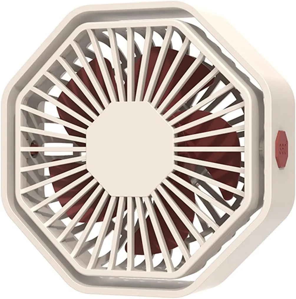 USB Desk Fan, PowerfulMini Fan, Portable USB Fan with 3 Speeds, Quiet Table Personal Fan, 360Rotate Coolness, USB Powered Small Table Fan for Home,Office, Bedroom, Desktop,Travel (Oat) 360-degree rotating fan for home use