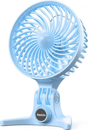 USB Desk Fan, Small Fans with CVT Variable Speeds, Strong Cooling Airflow, Quiet Portable, Desktop Mini Personal Table Fan for Room, Home, Office, Bedroom, Blue USB desktop fan for workspace