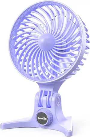 USB Desk Fan, Small Fans with CVT Variable Speeds, Strong Cooling Airflow, Quiet Portable, Desktop Mini Personal Table Fan for Room, Home, Office, Bedroom, Purple USB desktop fan for workspace