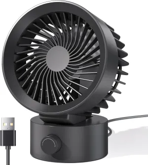 USB Desk Fan Small Quiet, Stepless Speed Flexible Adjust Mini Fans for Home Office Dorm Desktop, Portable Travel Fan Personal Cooling, Plug In USB Powered, Black Desktop fan with humidification feature