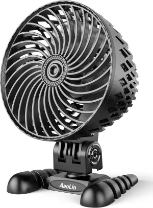USB Desk Fan, Table Fan with CVT Variable Speeds, Quiet Portable, Desktop Mini Personal Fan for Room, Home, Office (Black-02) USB desktop fan for workspace