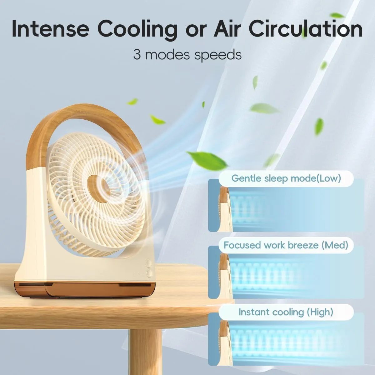 USB Desk Fan with Timer - 8 Inch Small Portable Table Desktop Fans with Strong Wind Ultra Quiet 3 Speeds and 180Tilt Folding,Mini Personal Cooling Essentials For Office Home Bedroom Dorm Kitchen