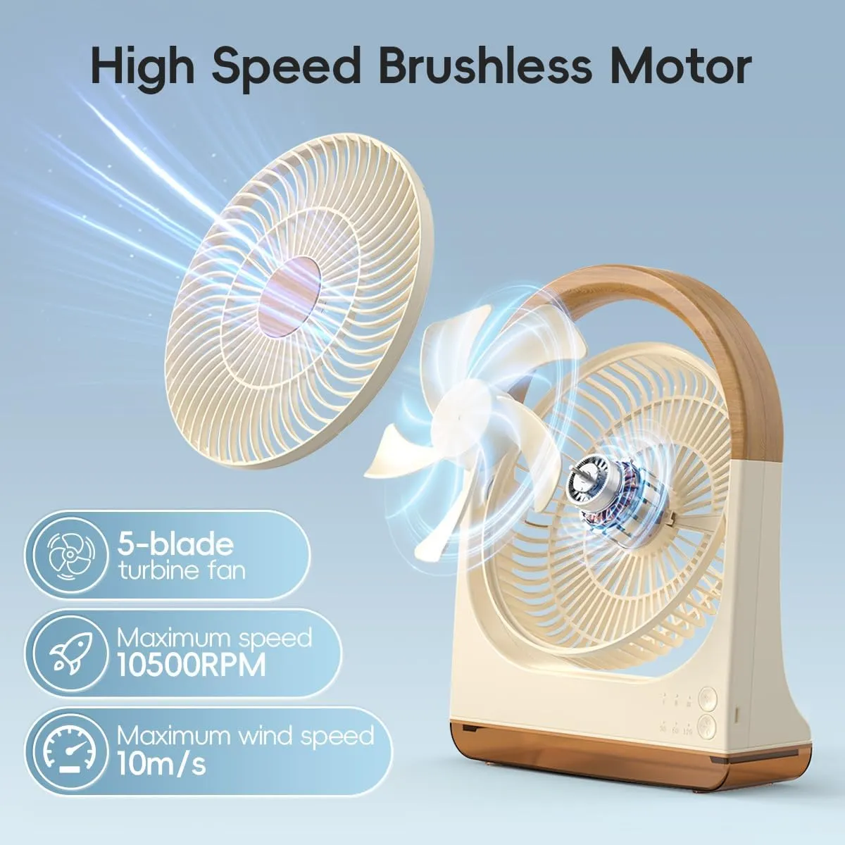 USB Desk Fan with Timer - 8 Inch Small Portable Table Desktop Fans with Strong Wind Ultra Quiet 3 Speeds and 180Tilt Folding,Mini Personal Cooling Essentials For Office Home Bedroom Dorm Kitchen
