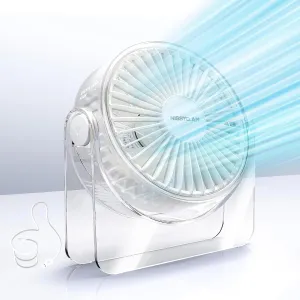 USB Desk Fan,6Inch Portable Table Fan,3 Speeds Quiet Powerful Cooling,Personal Mini Small Fan for Desk Bedroom Office Table Travel,Gifts for Women Men,White,Adjustable Tilt USB desktop fan for workspace