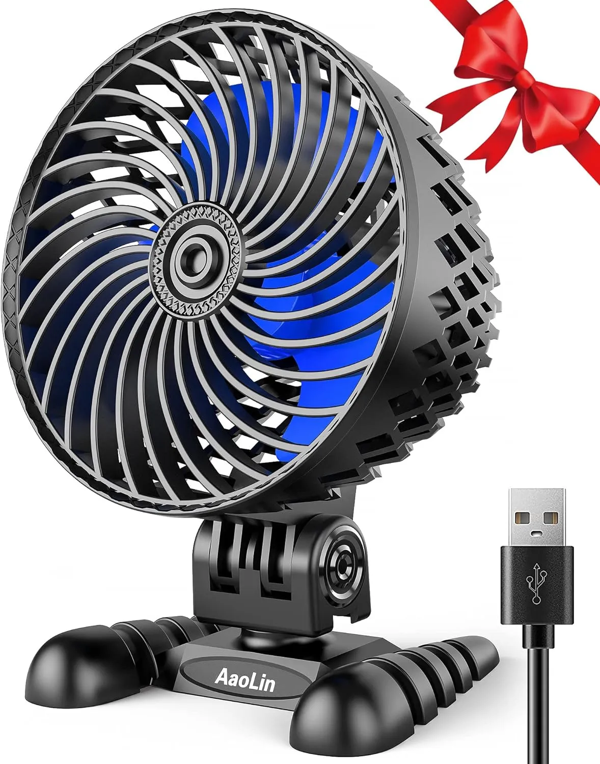 USB Desktop Small Fan, Stepless Speed Adjustment with Multiple Speed Levels, Portable Plug-in Personal Mini Fan,Quiet Powerful Airflow,Suitable for Office Home Dormitory Bedroom, 4.9 Feet Long Cable USB desktop fan for workspace
