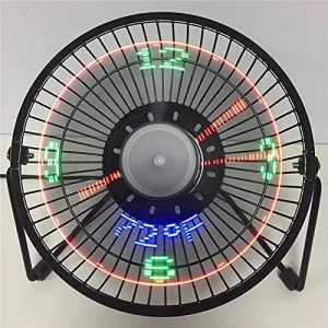 USB LED Clock Mini Fan with Real Time Temperature Display Desktop 360 Cooling Fans for Home Office Summer USB desktop fan for workspace