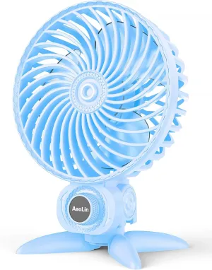 USB Small Fan, Desk Fans with CVT Variable Speeds, Strong Cooling Airflow, Quiet Portable, Desktop Mini Personal Fan for Room, Home,Office, Bedroom-USB Powered (Blue) USB desktop fan for workspace