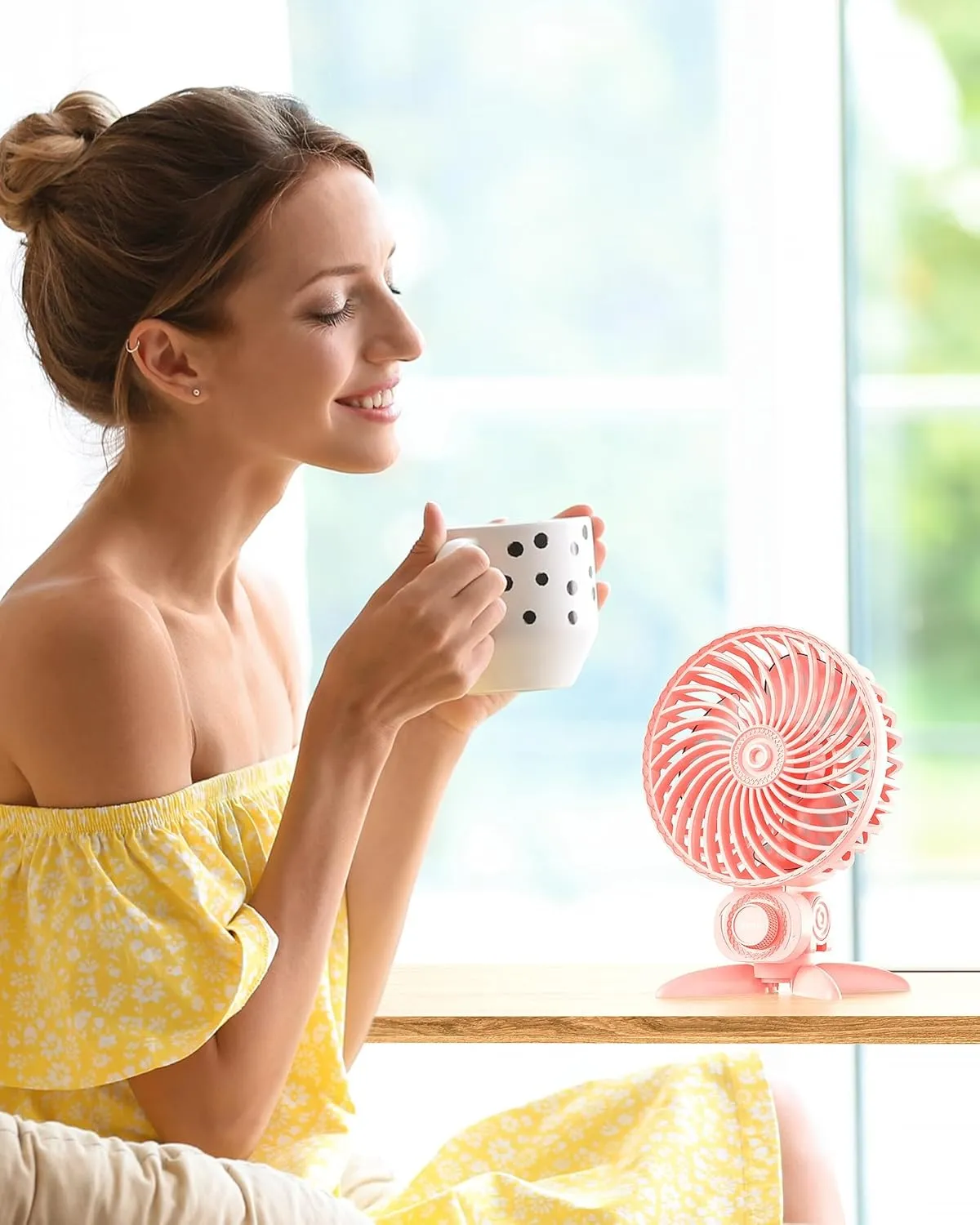 USB Small Fan, Desk Fans with CVT Variable Speeds, Strong Cooling Airflow, Quiet Portable, Desktop Mini Personal Fan for Room, Home,Office, Bedroom-USB Powered