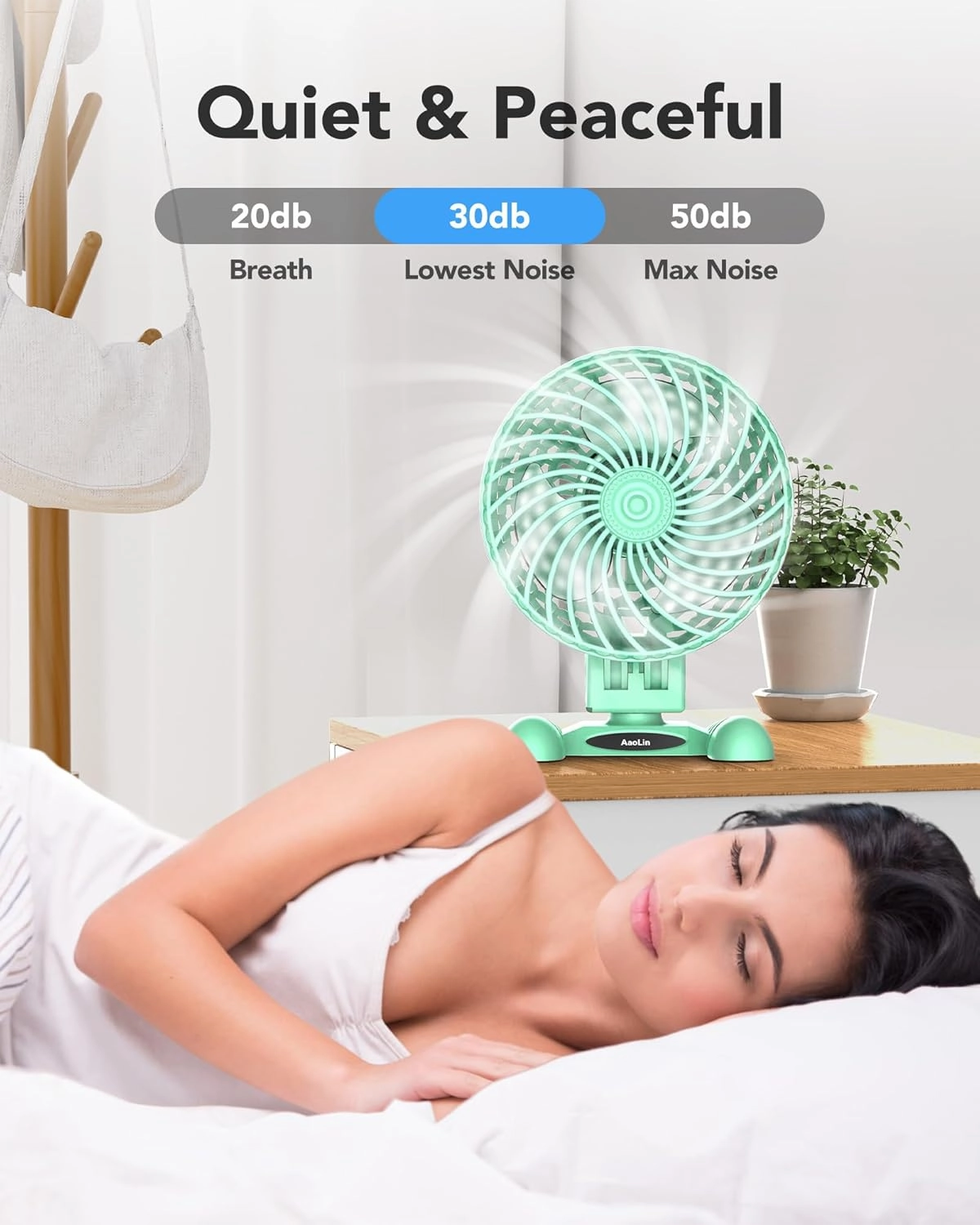 USB Desk Fan, Table Fan with CVT Variable Speeds, Quiet Portable, Desktop Mini Personal Fan for Room, Home, Office Green
