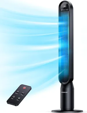 VAGKRI Tower Fan 42" Oscillating Tower Fan with 4 Modes, 4 Wind Speeds, 15H Timers, 90Oscillation & 135 Vertical, Standing Fans for Home Bedroom Living Room Office, Powerful Floor Fan with Remote Tower bladeless fan for modern homes