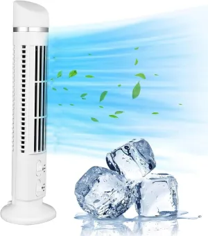 VBESTLIFE Bladeless Tower Fan, 90 Degree Oscillation, Mini Vertical Fan with Light, Cooler and Conditioning for Room (White) Rear-mounted fan for childrens safety