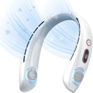 VEKK Neck Fan, Portable Bladeless Fan, 6000mAh Battery USB Rechargeable, LED Display, 360 Cooling Wearable Personal Fan, 3 Speeds, Quiet, Hands Free Neck Fans for Travel, Outdoor, Camping Neck fan for hands-free comfort