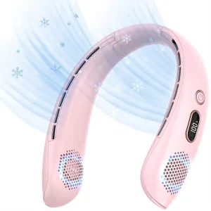 VEKK Neck Fan, Portable Bladeless Fan, 6000mAh Battery USB Rechargeable, LED Display, 360 Cooling Wearable Personal Fan, 3 Speeds, Quiet, Hands Free Neck Fans for Travel Neck fan for hands-free comfort