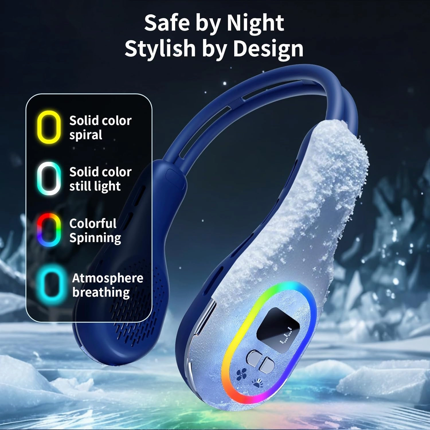 VEKK Portable Neck Fan 360 Wind Direction Adjustment Bladeless Neck Fan, 6000 mAh Battery Operated Wearable Personal Fan, Flexible Cooling Fan for Outdoor & Indoor Activities and Travel